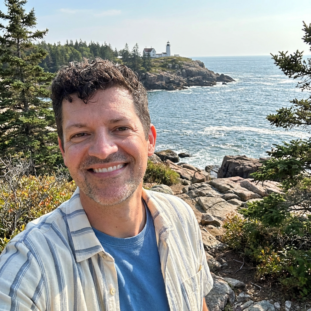 Casey Meehan on the Maine coast